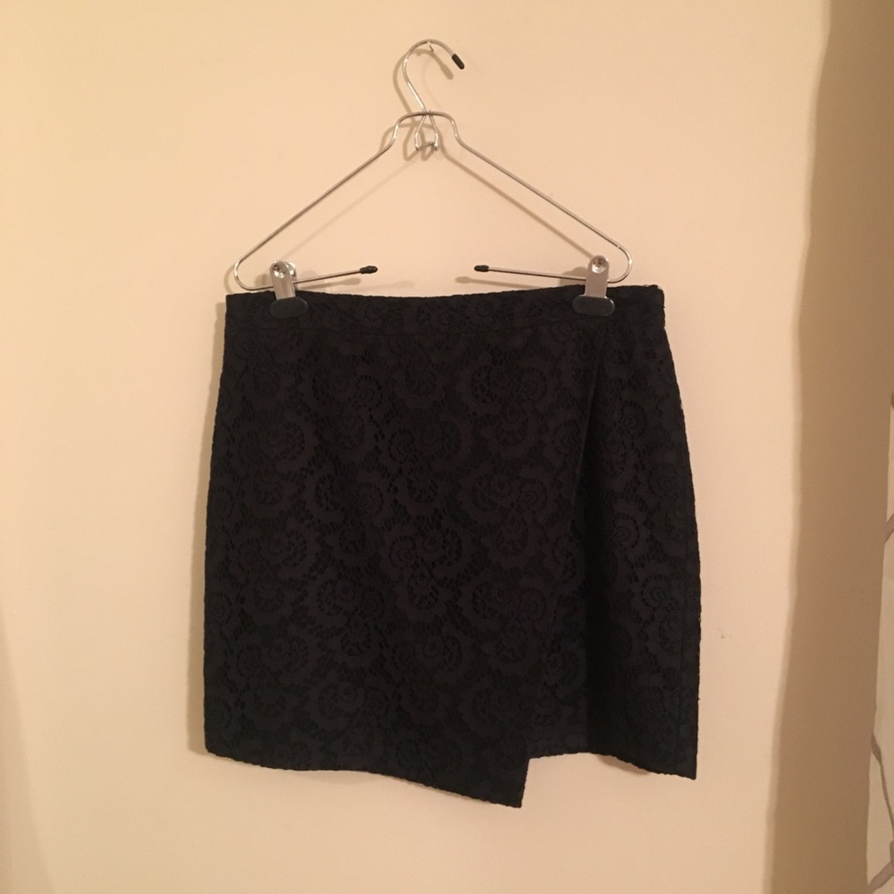 Gorgeous Asymmetrical Black Lace Skirt